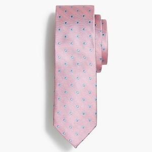J. Crew 100% Silk Dots Pink Blue Tie NWT